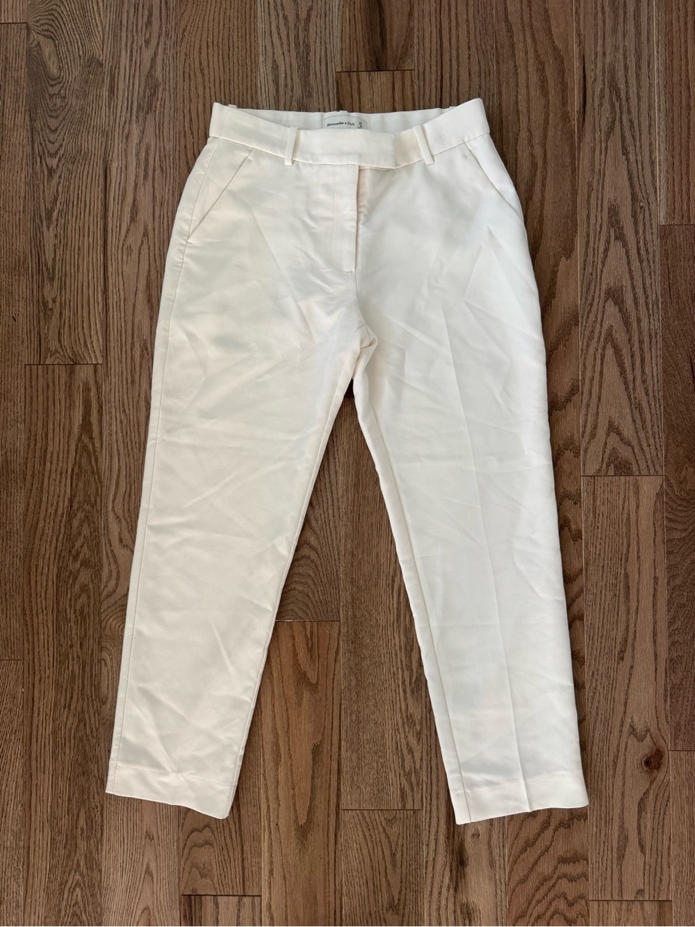 Abercrombie & Fitch White Tailored Crop Pants